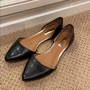 Black leather flat